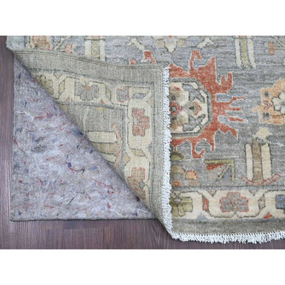 2'8"X15'6" Misty Gray Karjihooz Design Hand Knotted Wool Xl Runner Rug