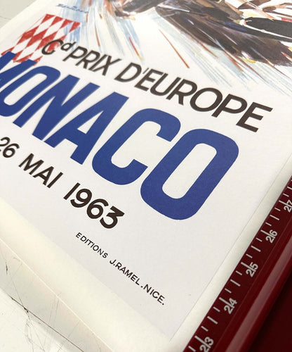 Monaco Grand Prix 1963 Beligond Vintage French Automobile Racing Poster