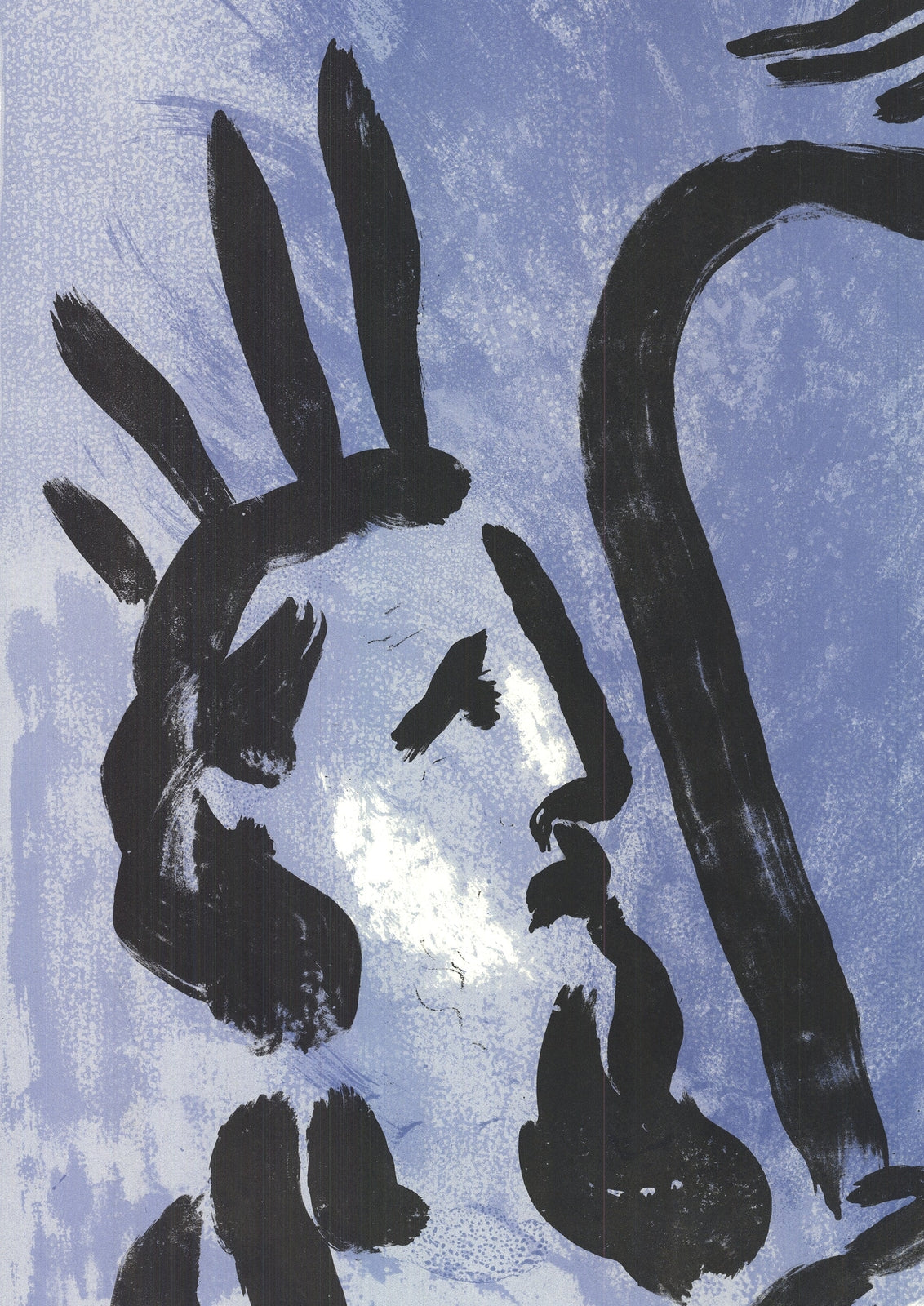 MARC CHAGALL Moses and the Tablets 30.75" x 21" Lithograph 1960 Modernism Blue