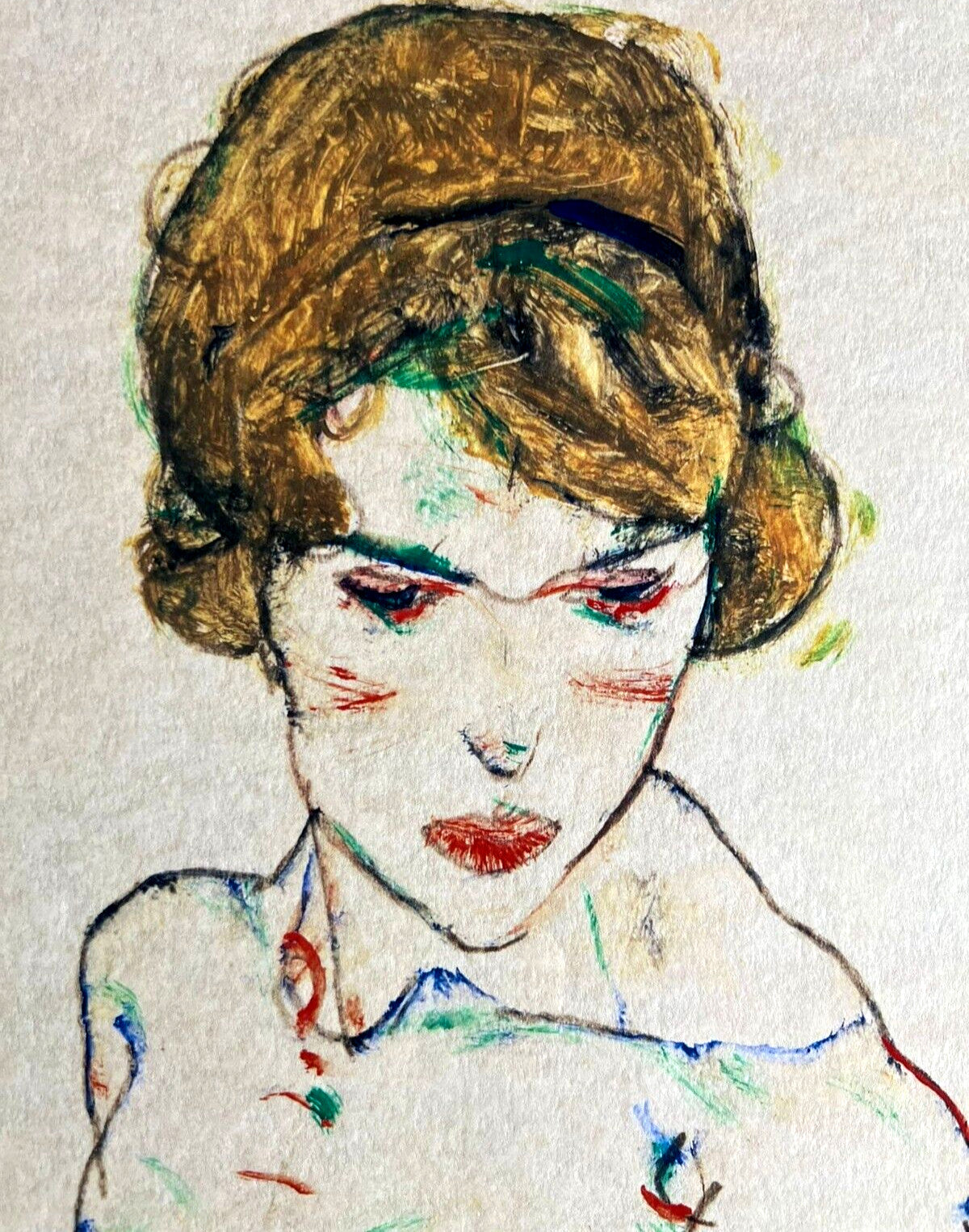 Egon Schiele, Lithograph From An Painting Coa Signed In Pen Numbered