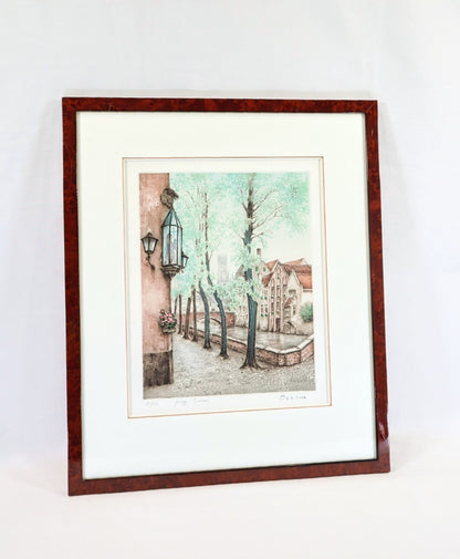 Francis Hebbelinck Etching "Brugge - Groenerei" Signed Limited Edition Belgium