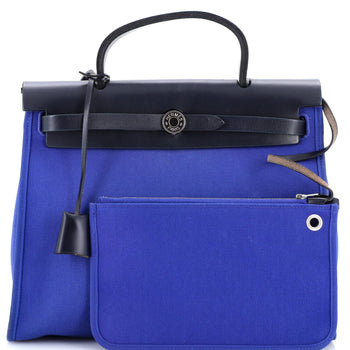 Hermes Herbag Zip Leather And Toile 31