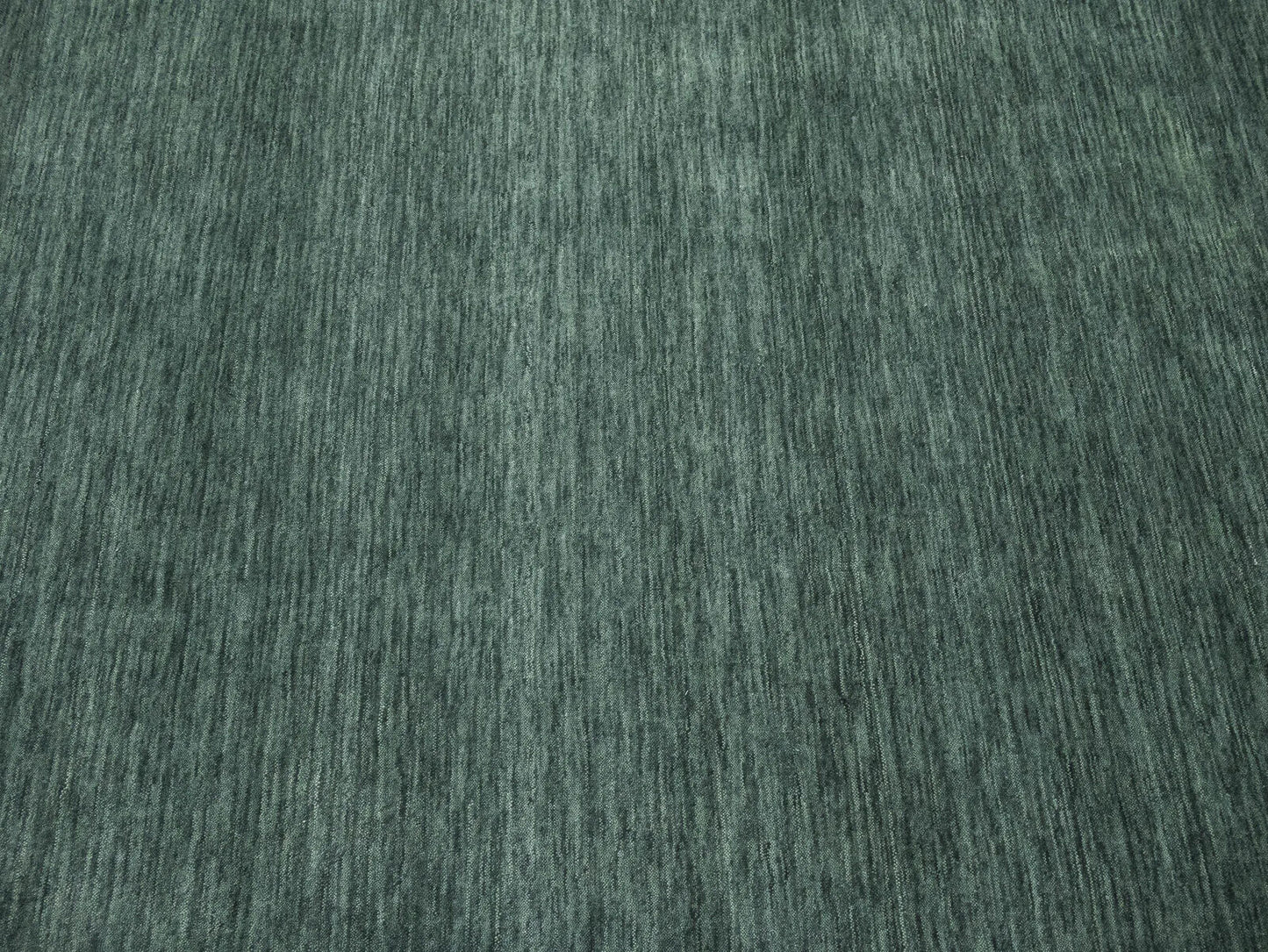 Solid Dark Green Hand-Loomed 9X12 Gabbeh Wool Rug