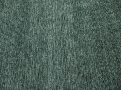 Solid Dark Green Hand-Loomed 9X12 Gabbeh Wool Rug