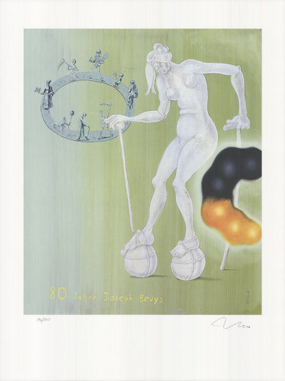Jorg Immendorf 80 Jahre Joseph Bueys Signed " Offset Lithograph 200