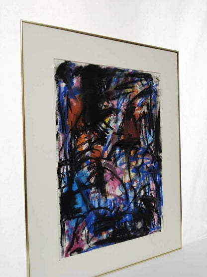 Robert Harms (America) Original Painting Pastel On Paper Signed Framed Abstract