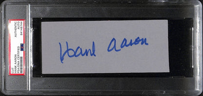 Hank Aaron Hof Signed/Autographed 6X2.5 Cut Card
