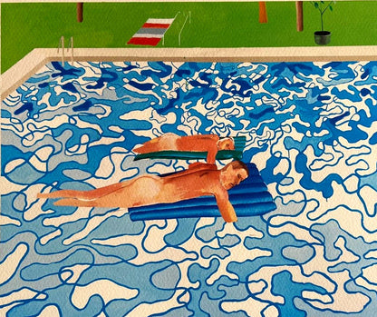 David Hockney " California " Lithograph Coa Numbered 180 Copies Stamp