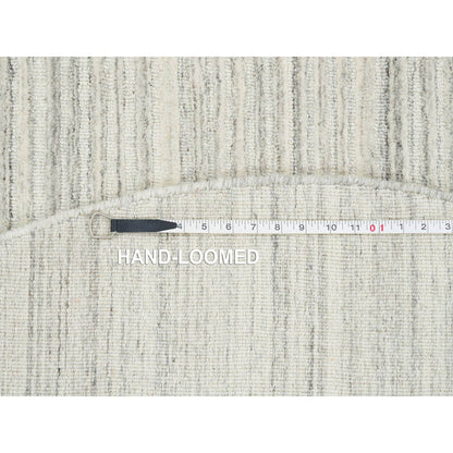 6'1"X6'1" Ivory Hand Loomed Undyed Natural Wool Modern Design Round Rug