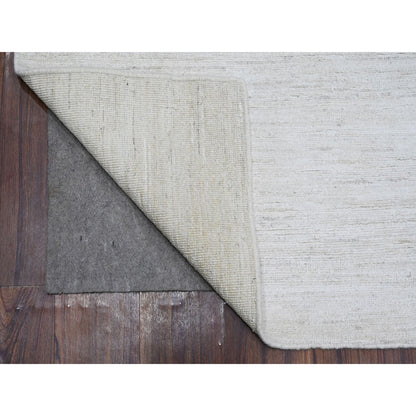 8'X9'8" Mercury White Plain Design Modern Peshawar Oriental Rug