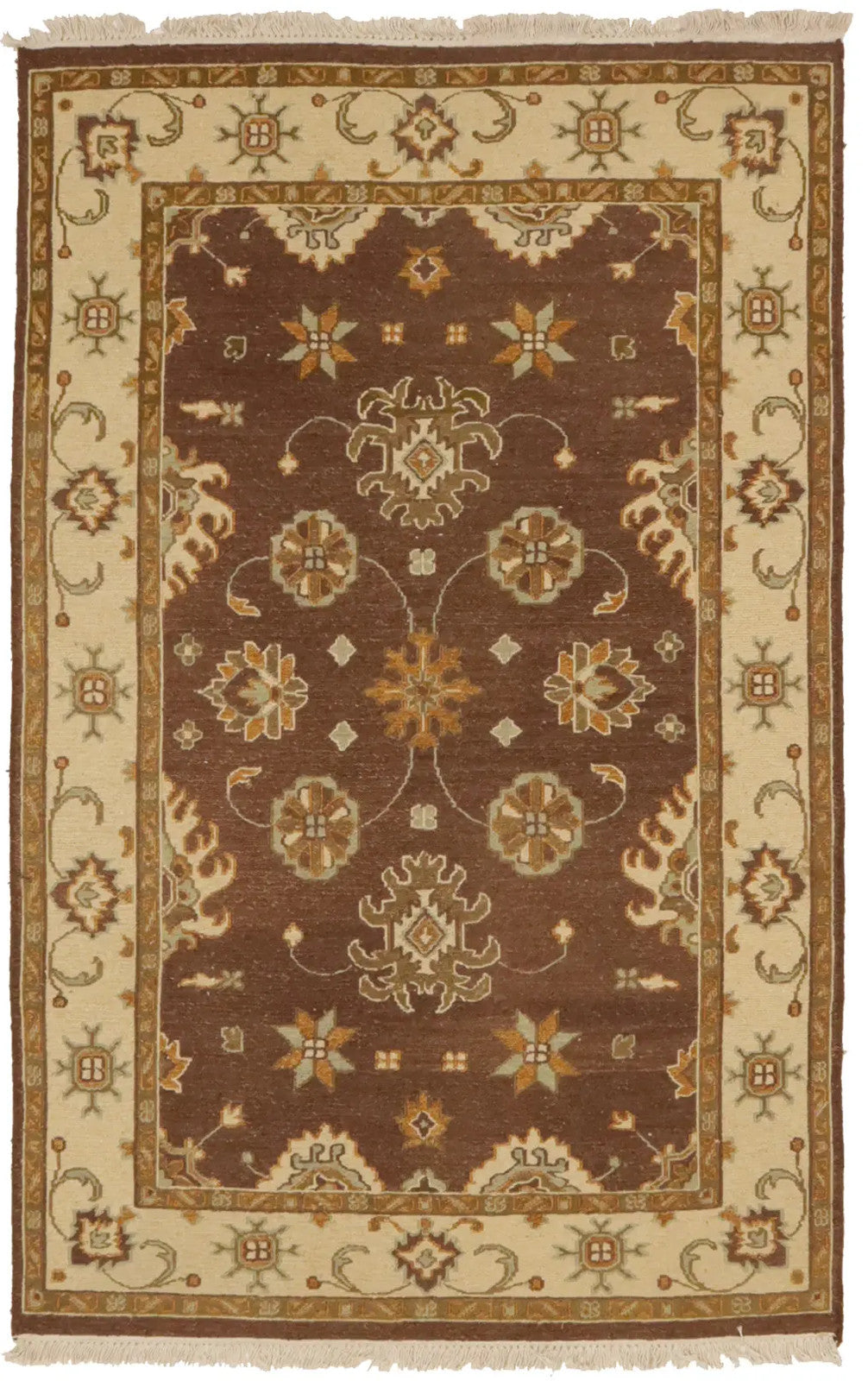 4x6 Hand-Knotted Sumak Floral Wool Rug Oriental Foyer Farmhouse Decor Carpet