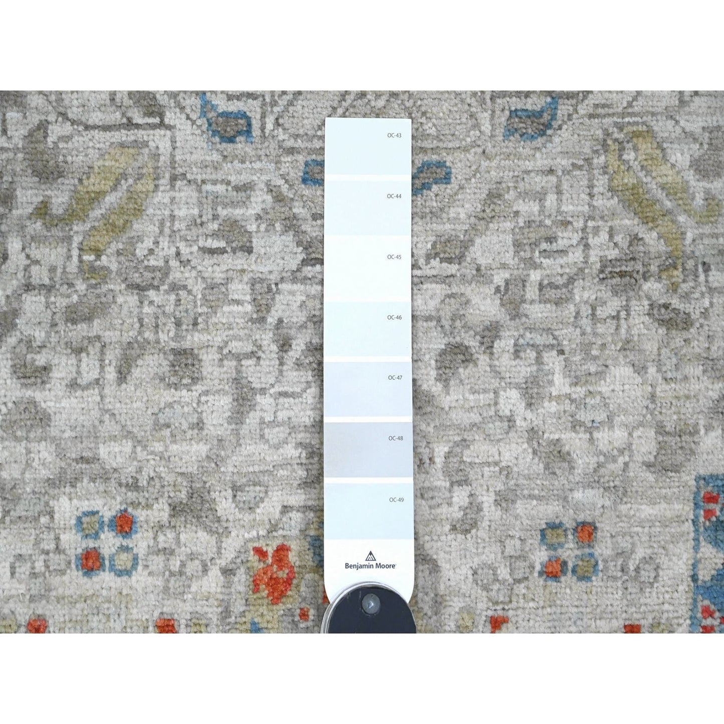 10'X14'1" Gray 14Th Century Mamluk Dynasty Pattern Wool Hand Knotted Rug