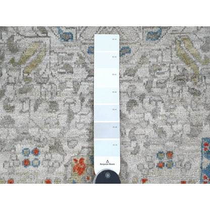 10'X14'1" Gray 14Th Century Mamluk Dynasty Pattern Wool Hand Knotted Rug