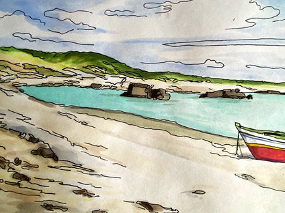 Aldo Riso ''Fishermen'S Boats'' - Hand-Painted Engraving Authenticated 60X80