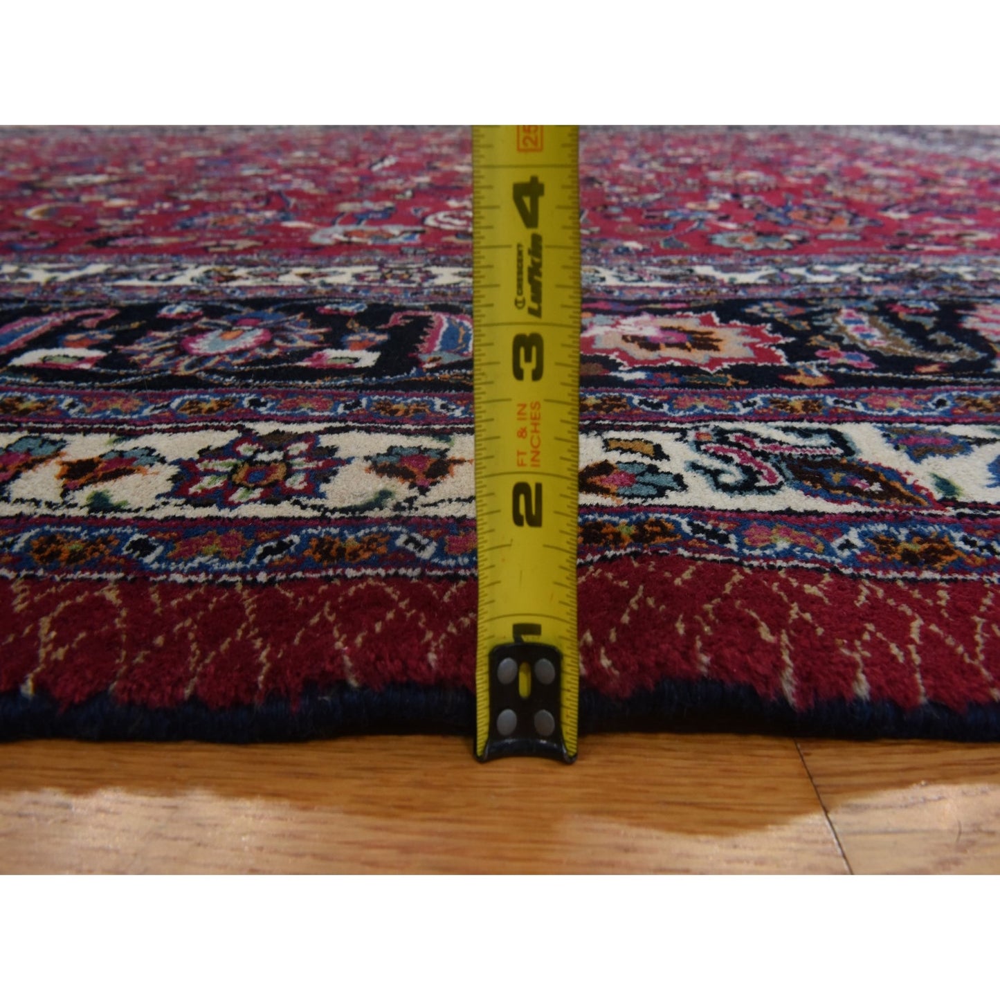 9'9"X12'10" Red Zoroastrian Clean Full Pile Pure Wool Hand Knotted Rug