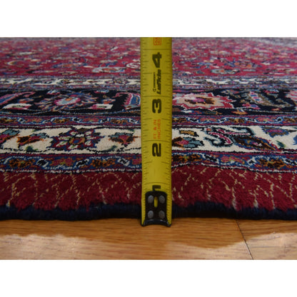 9'9"X12'10" Red Zoroastrian Clean Full Pile Pure Wool Hand Knotted Rug