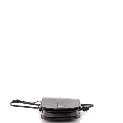 Celine Phone Pouch Crossbody Triomphe Coated Canvas With Leather