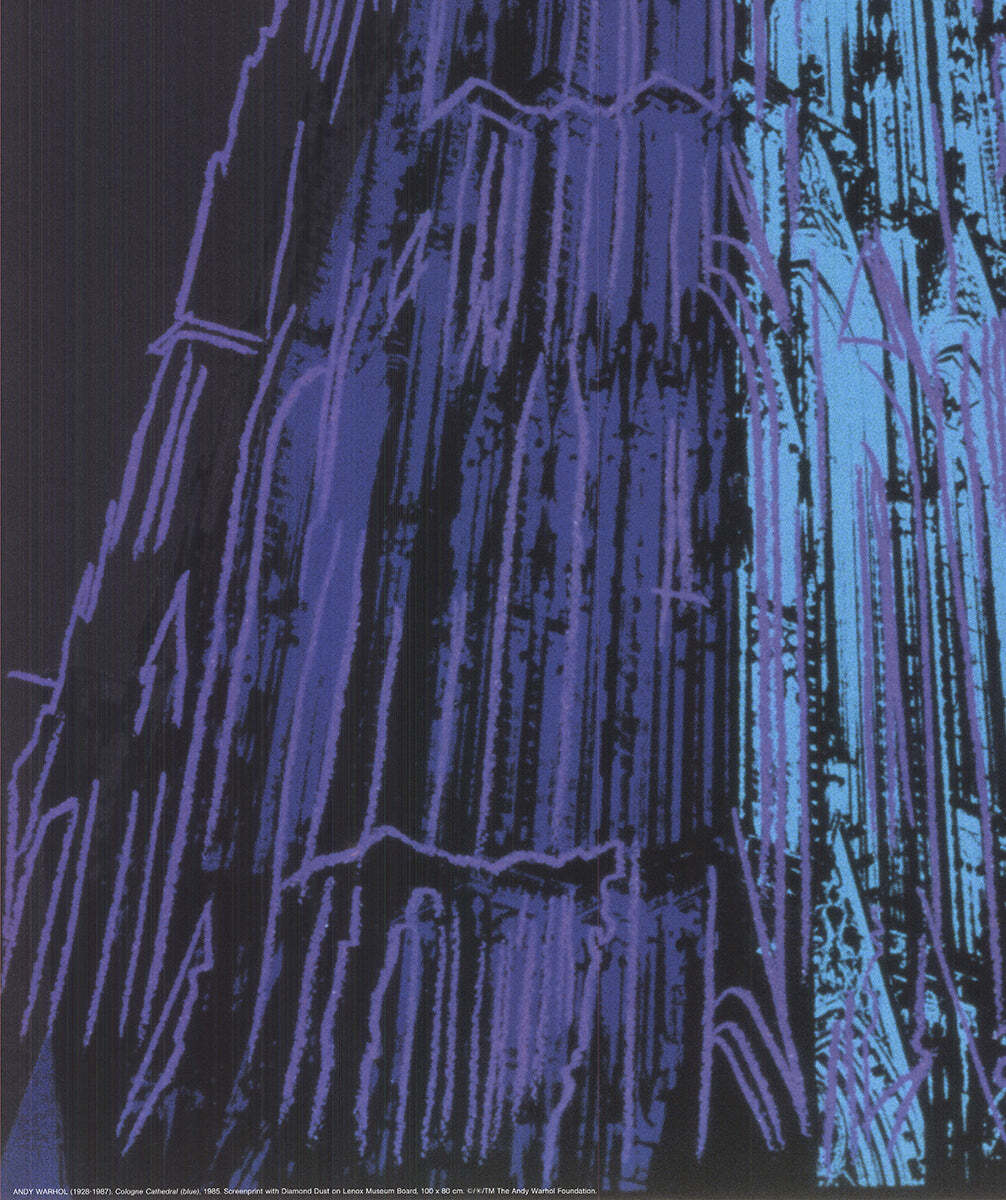 Andy Warhol Koln Cathedral Blue " Poster Pop Art Blue Black T