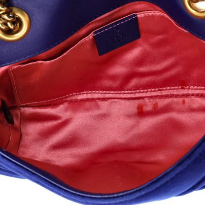 Gucci Gg Marmont Flap Bag Matelasse Velvet Mini
