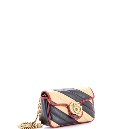 Gucci Gg Marmont Flap Bag Diagonal Quilted Leather Mini