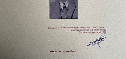 Edward Hopper 'Summer' Lithograph Coa Signed And Stamped 275 Ex