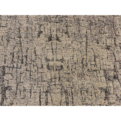 6'X9' Oyster Gray Fossil Design All Wool Hand Knotted Modern Oriental Rug