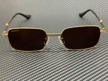 GUCCI GG1495S 002 Gold Brown Unisex Large 56 mm