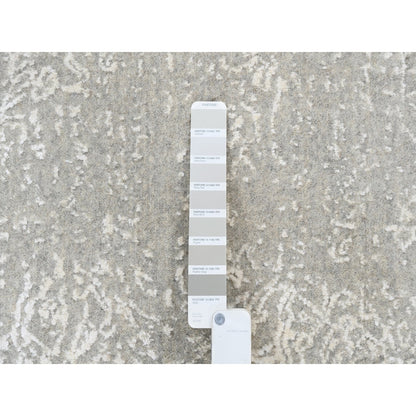 8'X10' Beige Wool And Silk Hand Loomed Fine Jacquard Oriental Rug