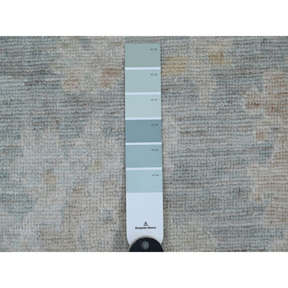 2'1"X3' Mineral Blue Hand Knotted Afghan Angora Oushak 100% Wool Mat Rug