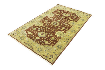 Rust Oushak Chobi Hand-Knotted Wool Rug Floral