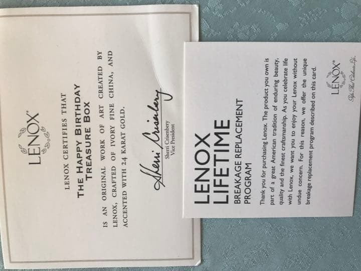 Collectible Lenox Happy Birthday Treasure Box Porcelain Trinket Figurine Gift