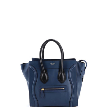 Celine Bicolor Luggage Bag Leather Micro