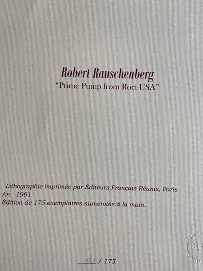 Robert Rauschenberg Lithograph Certified Stamp Numbered 175 Ex