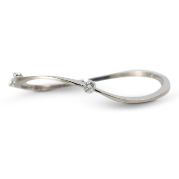 18K White Gold Bangle Diamond Bracelet, .30Ct,