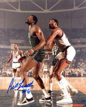 Bill Russell Autographed Vs Wilt Chamberlain 8X10 Color Photo