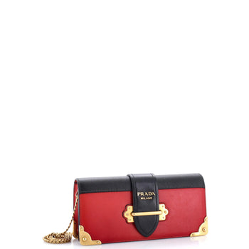Prada Cahier Chain Clutch City Calf And Saffiano