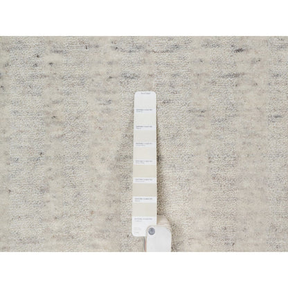 2'6"X12' Ivory Vertical Stripe Design Hand Loomed Natural Wool Runner Rug