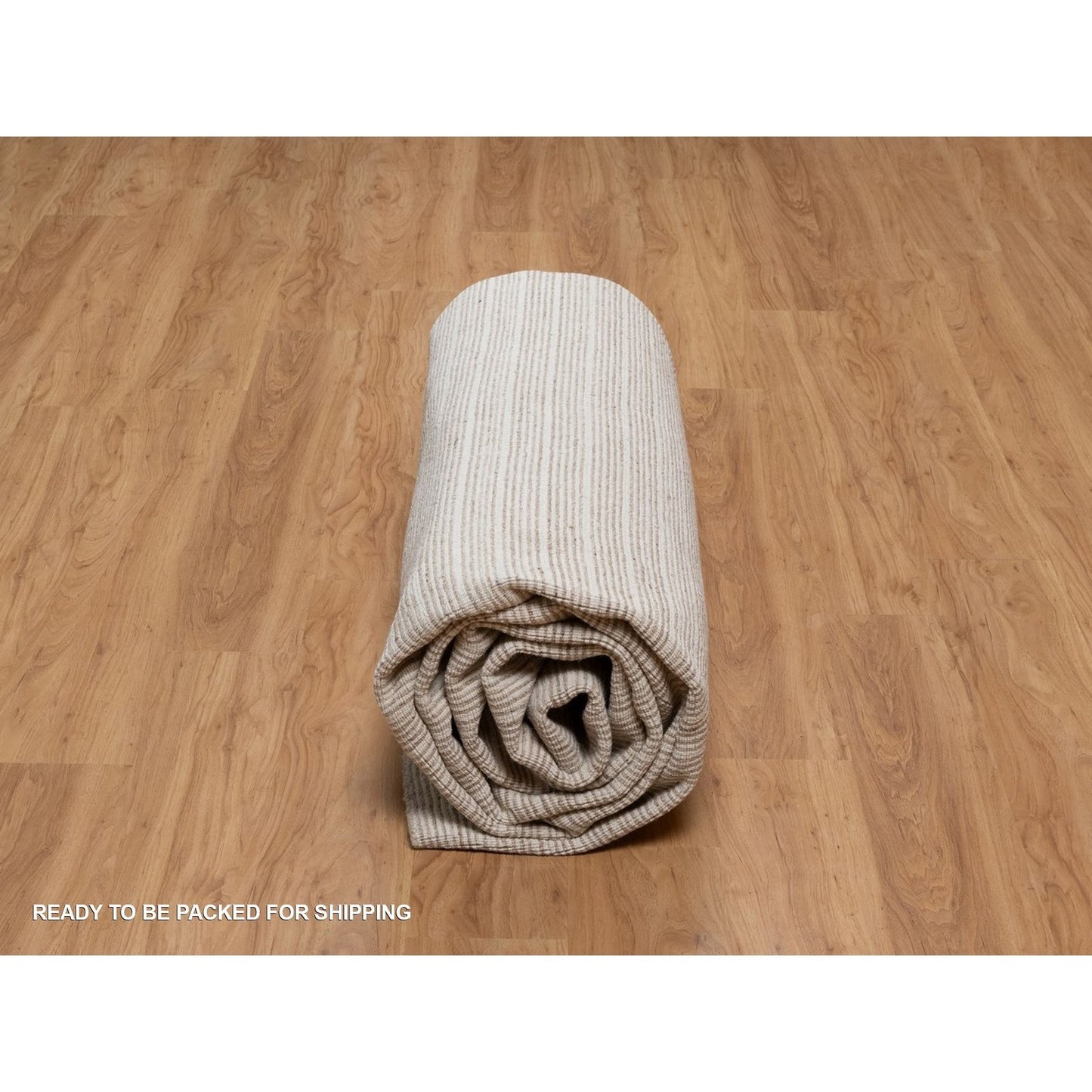 10'X14' Sand Brown Modern Plain Decor Box Design Loomed Knotted Wool Rug
