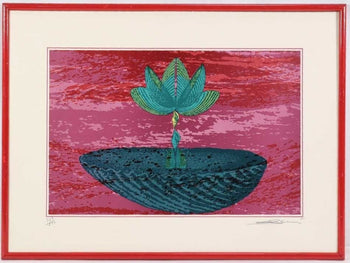 Lee Kian Seng Lotus Original Silkscreen  Signed, Numbered, Embossed Malaysia