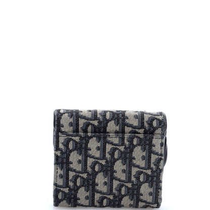 Christian Dior Saddle Flap Wallet Oblique Canvas Mini