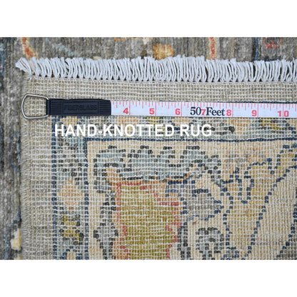 4'X6'1" Gray Aryana Collection Bijar Garus Design Hand Knotted Wool Rug