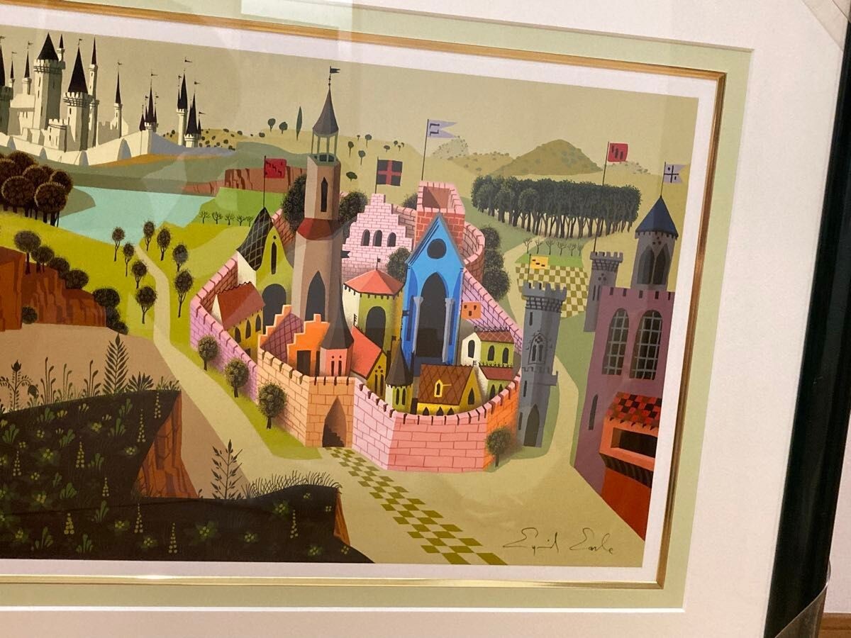 Eyvind Earle Sleeping Beauty Countryside Serigraph Signed Framed 233/ 500