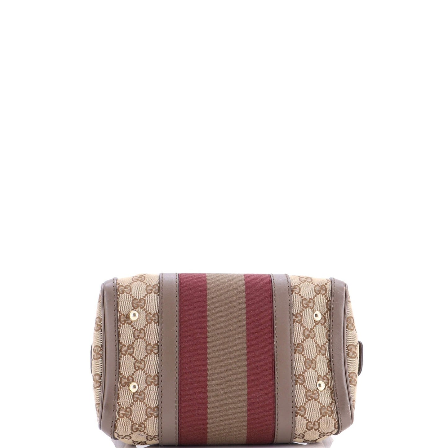 Gucci Vintage Web Boston Bag Gg Canvas Small