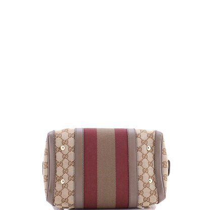 Gucci Vintage Web Boston Bag Gg Canvas Small