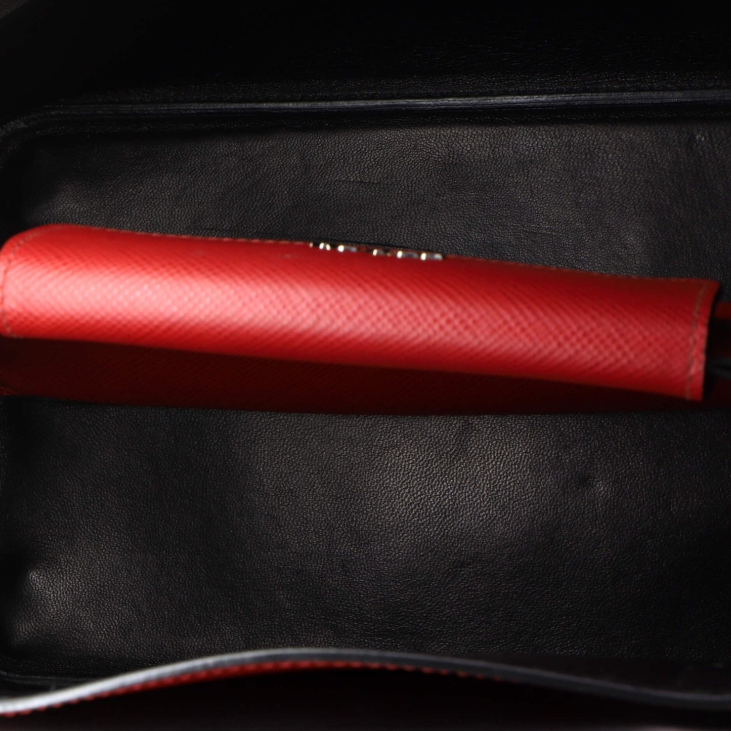 Prada Half Flap Double Turn Lock Satchel Saffiano Leather Medium