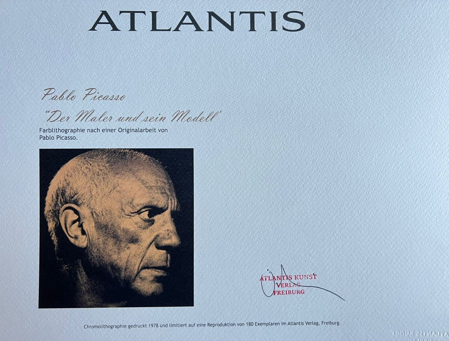 Pablo Picasso Lithograph Coa Signed Numbered By Hand Certified 180 Copies #