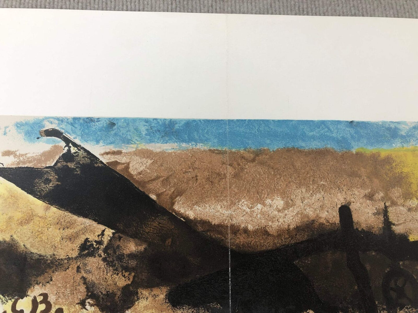 Georges Braque La Charrue " Lithograph Cubism Brown Plough, Farming
