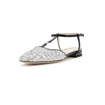 Gucci Women'S Gg Slingback Flats Glitter And Patent