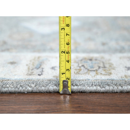 2'6"X18' Misty Gray Karjihooz Design Pure Wool Hand Knotted Xl Runner Rug