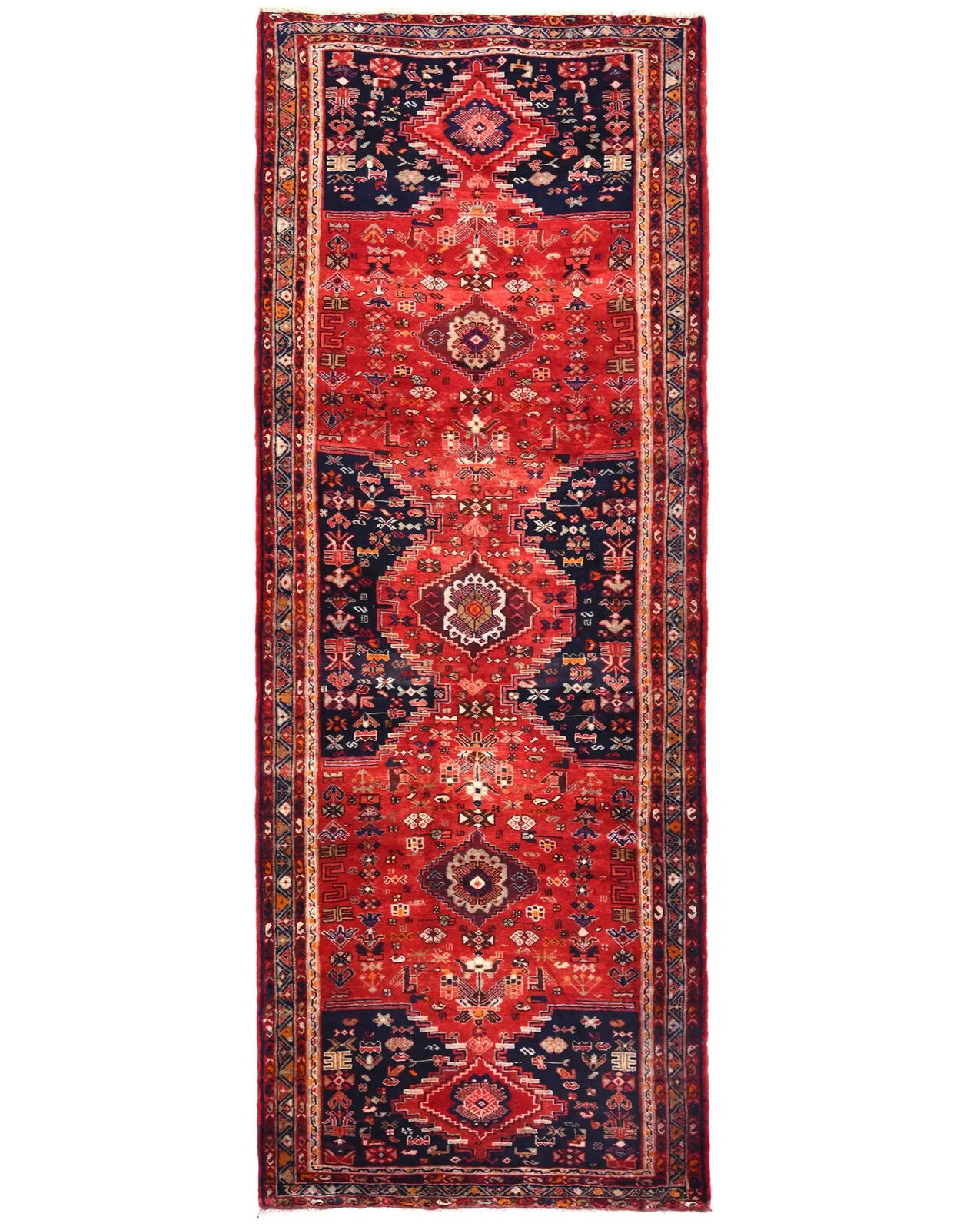 Muted Red Tribal Floral Design Oriental Rug